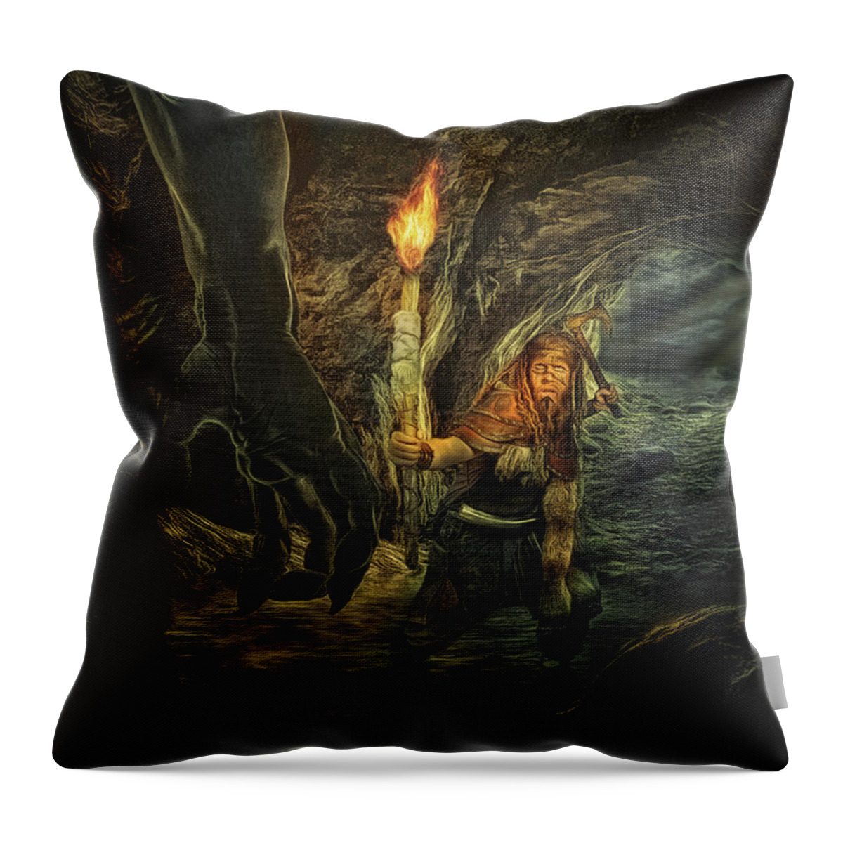 Beowulf Throw Pillow featuring the digital art Beowulf by Brad Barton