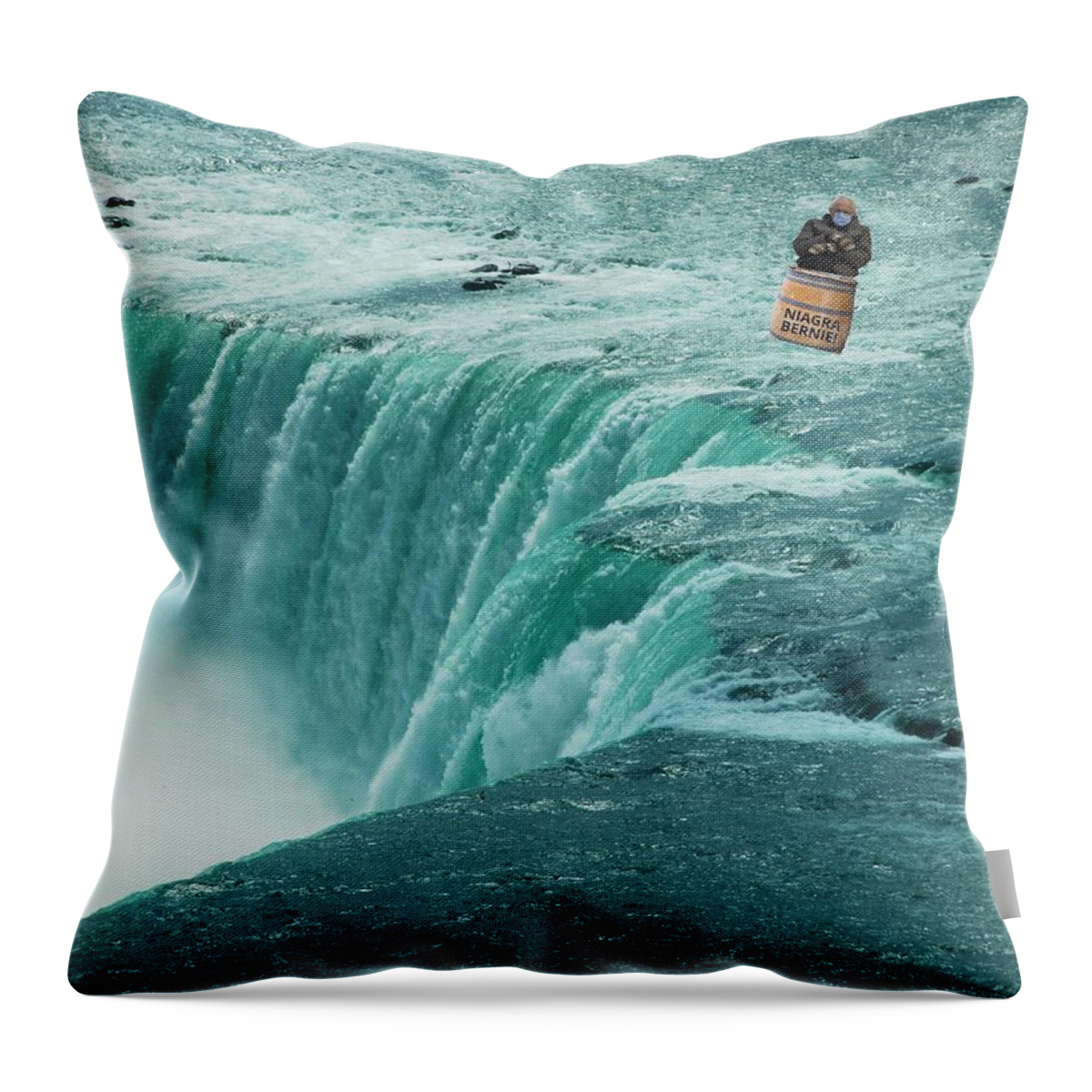 Bernie Throw Pillow featuring the photograph Bernie in a Barrel by Lee Darnell