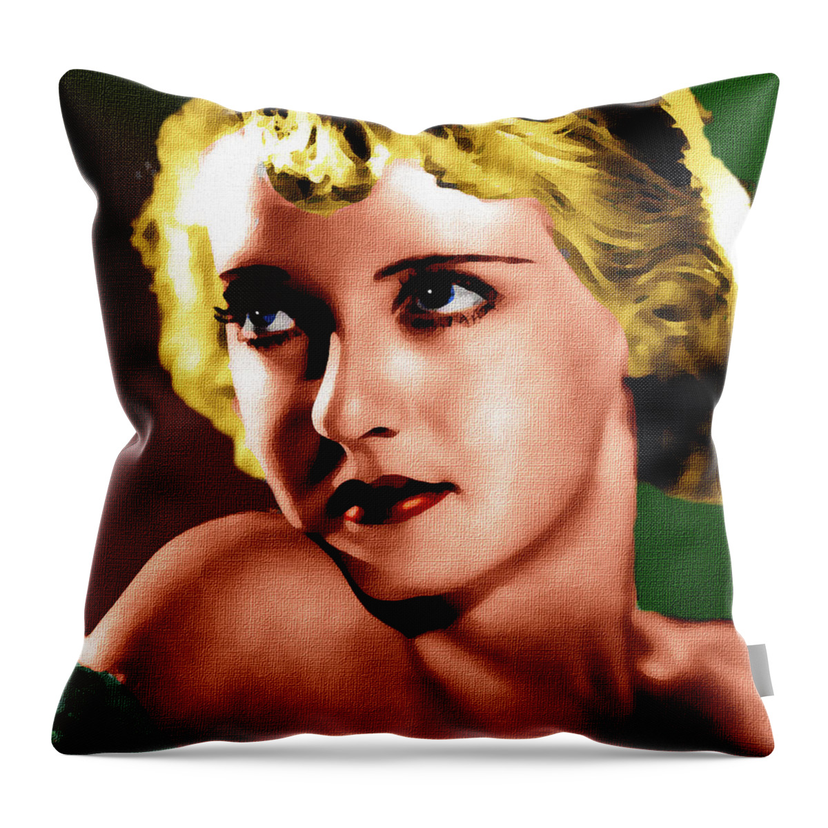 Betty Throw Pillow featuring the painting Bette Davis 2 by Stars on Art