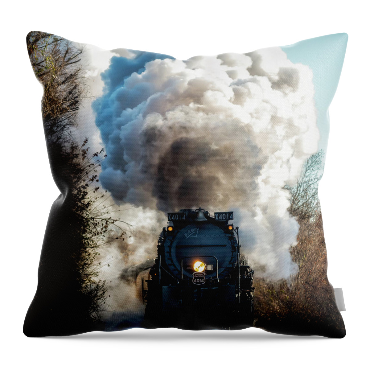 Engine 4014 Throw Pillow featuring the photograph Big Boy #4014 by James Barber