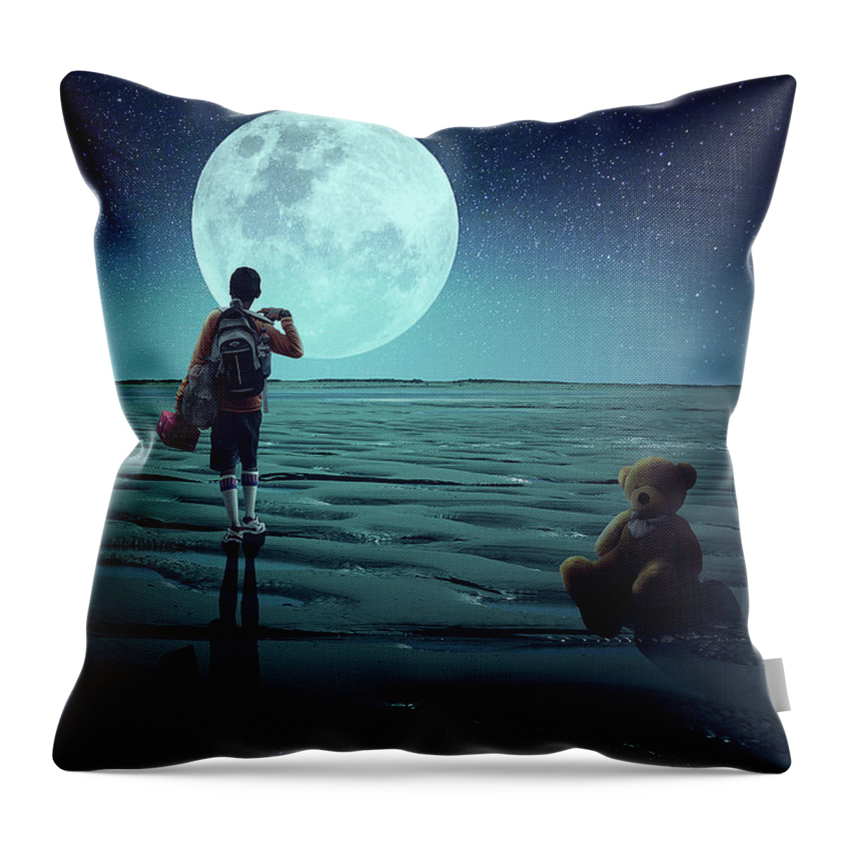 Big moon Throw Pillow by Ezra Bennett - Fine Art America