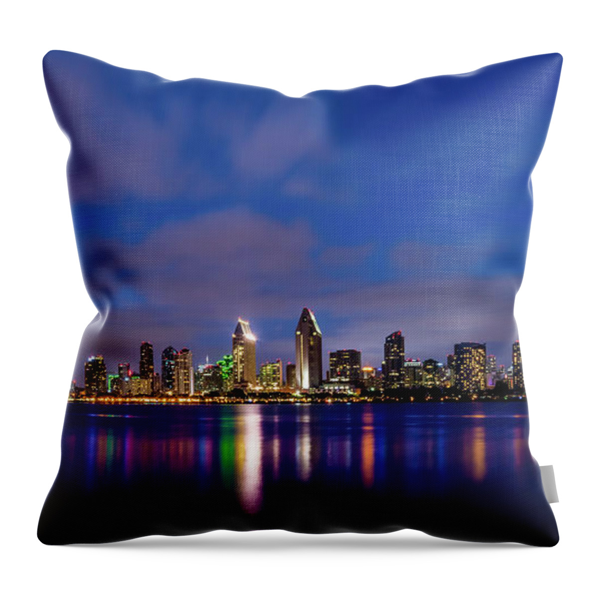 Beach Throw Pillow featuring the photograph Big Sky, Vibrant Reflections by David Levin