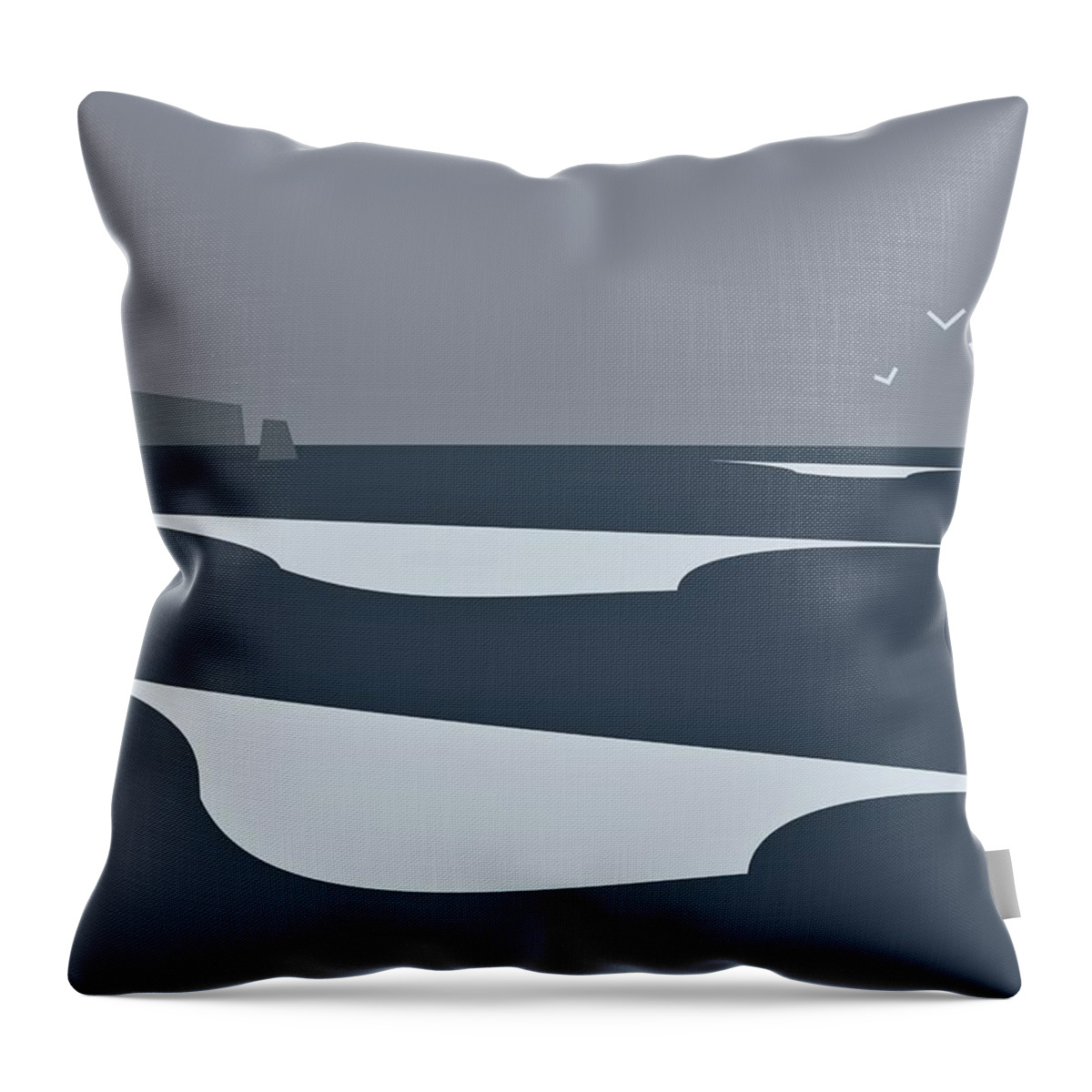 Sea Throw Pillow featuring the digital art Big Waves by Fatline Graphic Art