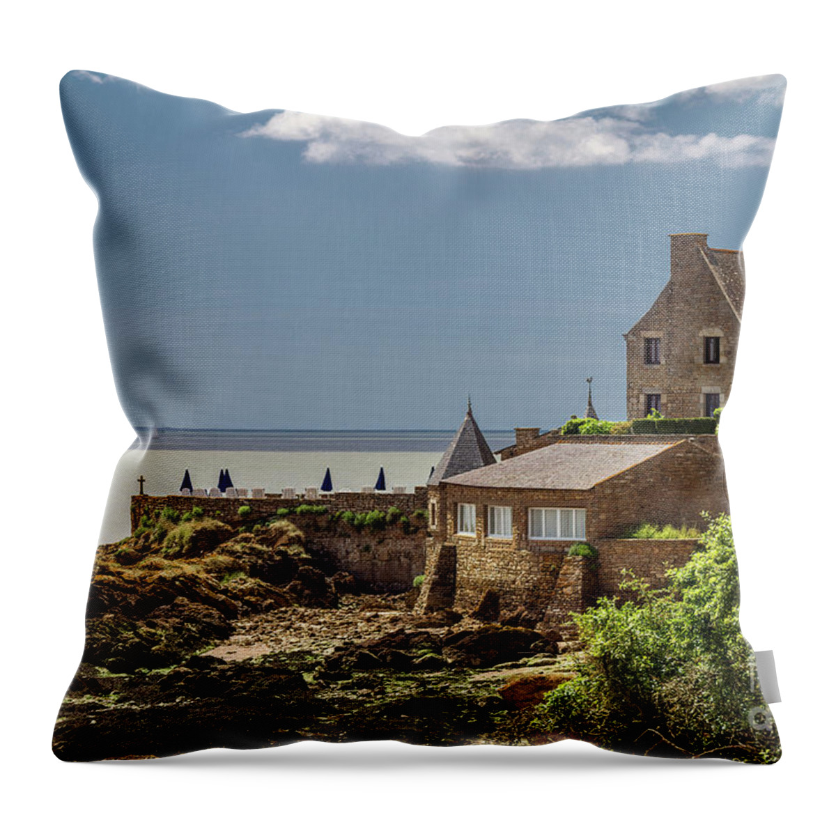 Billiers Throw Pillow featuring the photograph Billiers, Brittany, France by Elaine Teague