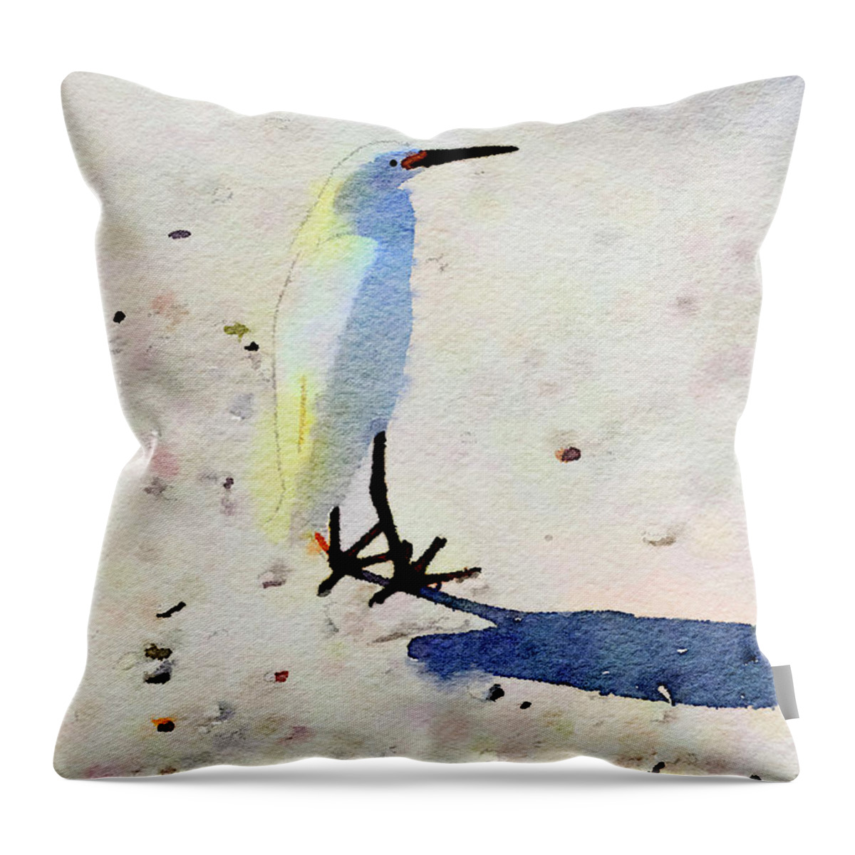 Ocean Throw Pillow featuring the digital art Birdie Bird by Nancy Olivia Hoffmann