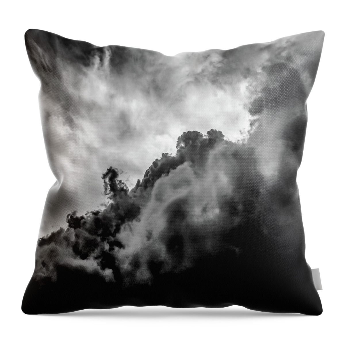 Nature Throw Pillow featuring the photograph Black and white Clouds by Louis Dallara