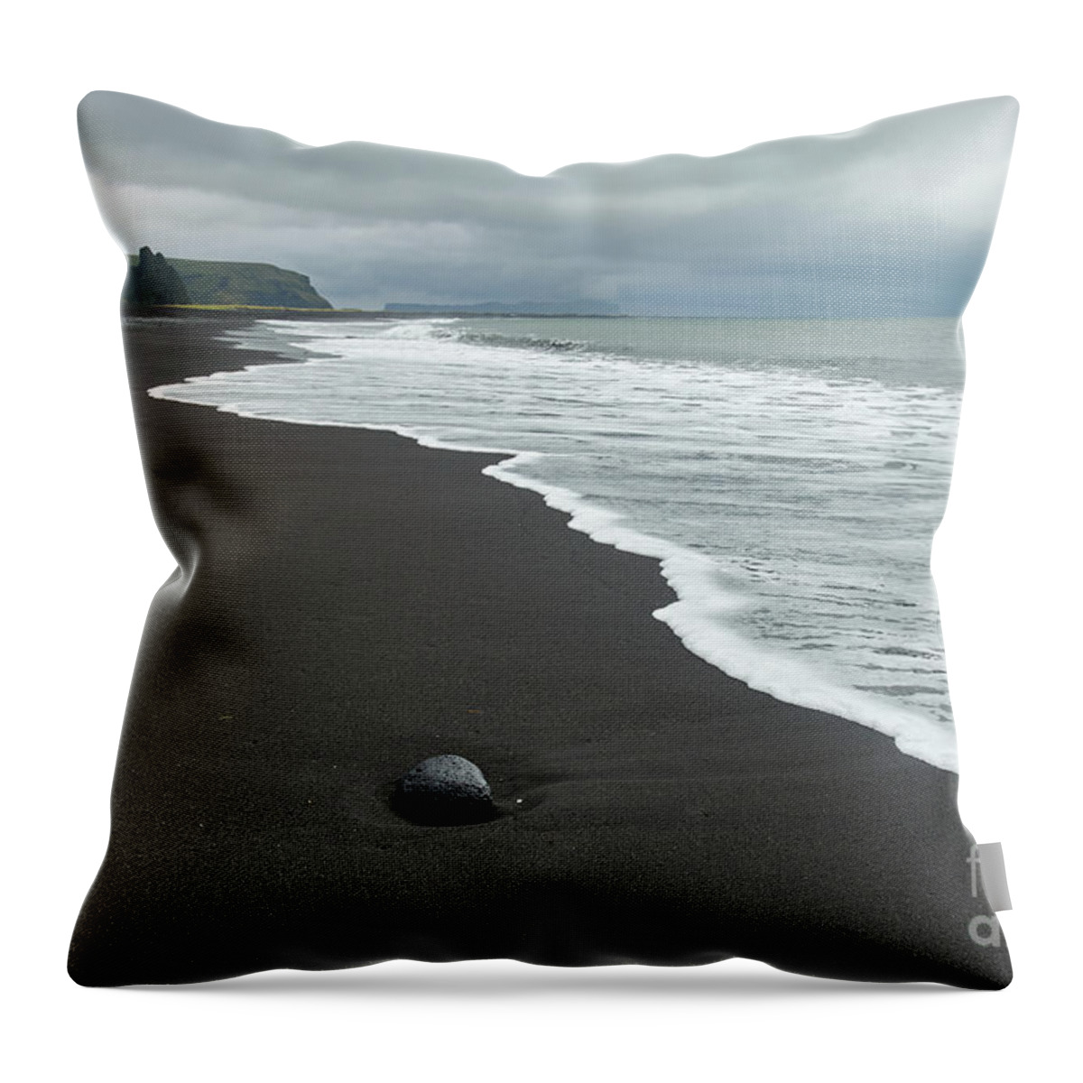 Nature Throw Pillow featuring the photograph Black beach by Matteo Del Grosso