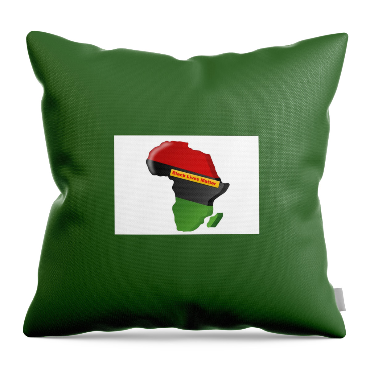 Blm Throw Pillow featuring the mixed media Black Lives Matter Africa Image by Nancy Ayanna Wyatt