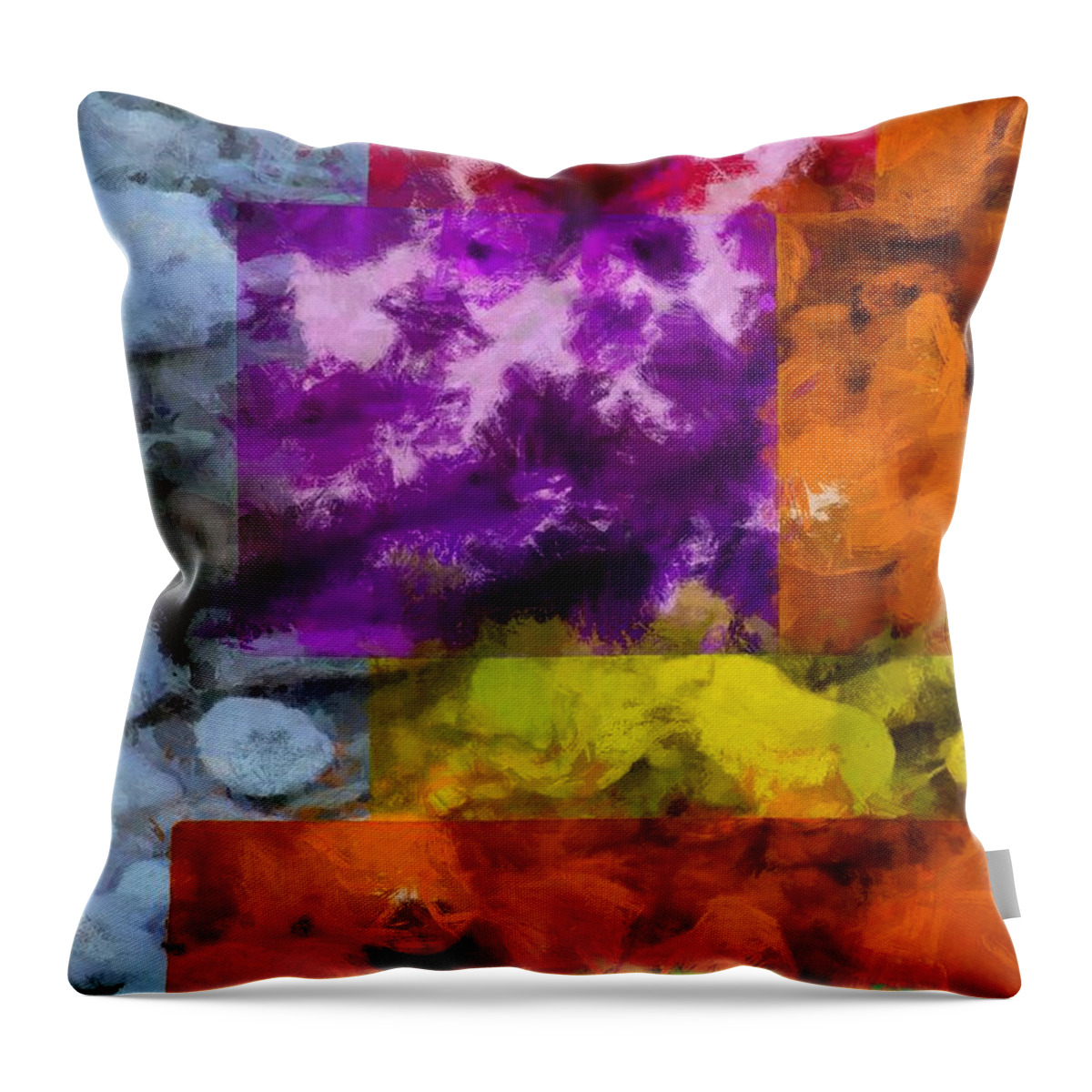 Blocks Throw Pillow featuring the mixed media Blocks and Stones by Christopher Reed