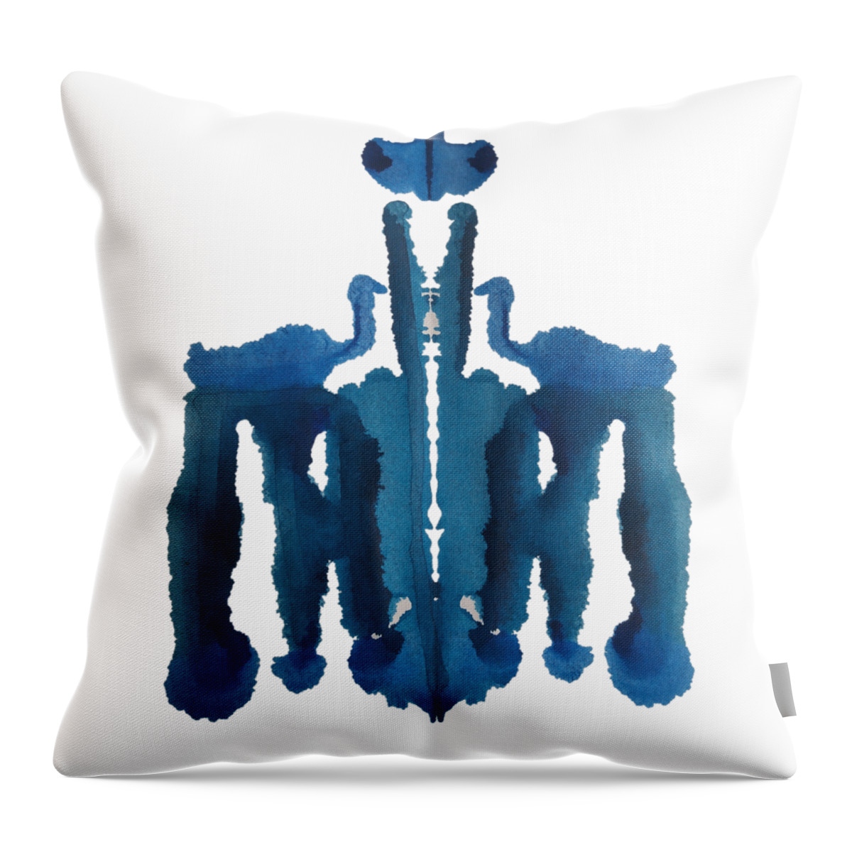 Abstract Throw Pillow featuring the painting Blue Bird Cage by Stephenie Zagorski