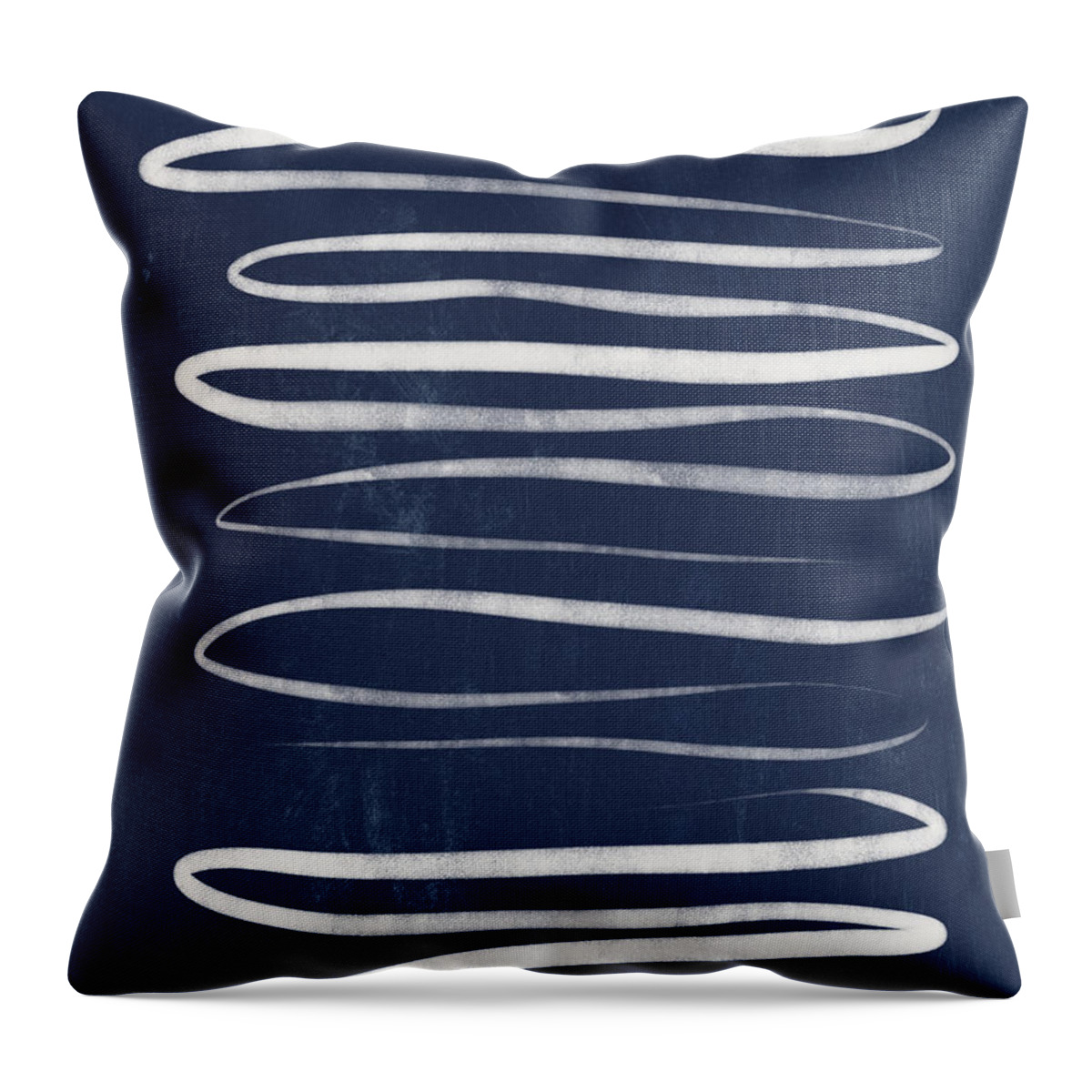 Abstract Throw Pillow featuring the mixed media Blue Drift 3- Art by Linda Woods by Linda Woods
