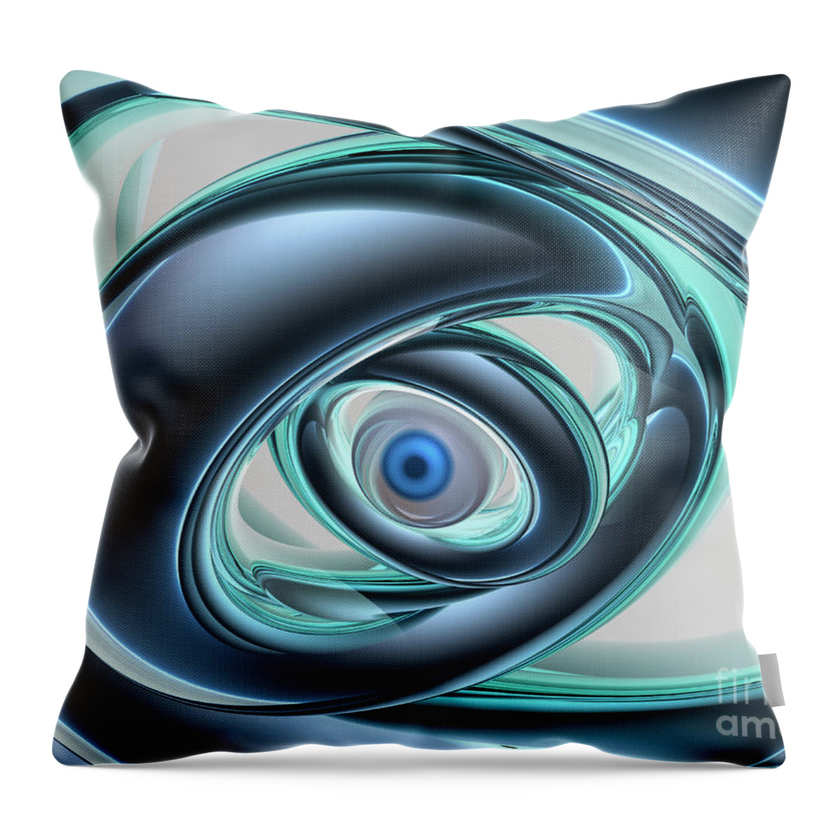 Digital Art Throw Pillow featuring the digital art Blue Eyes of A Machine by Phil Perkins