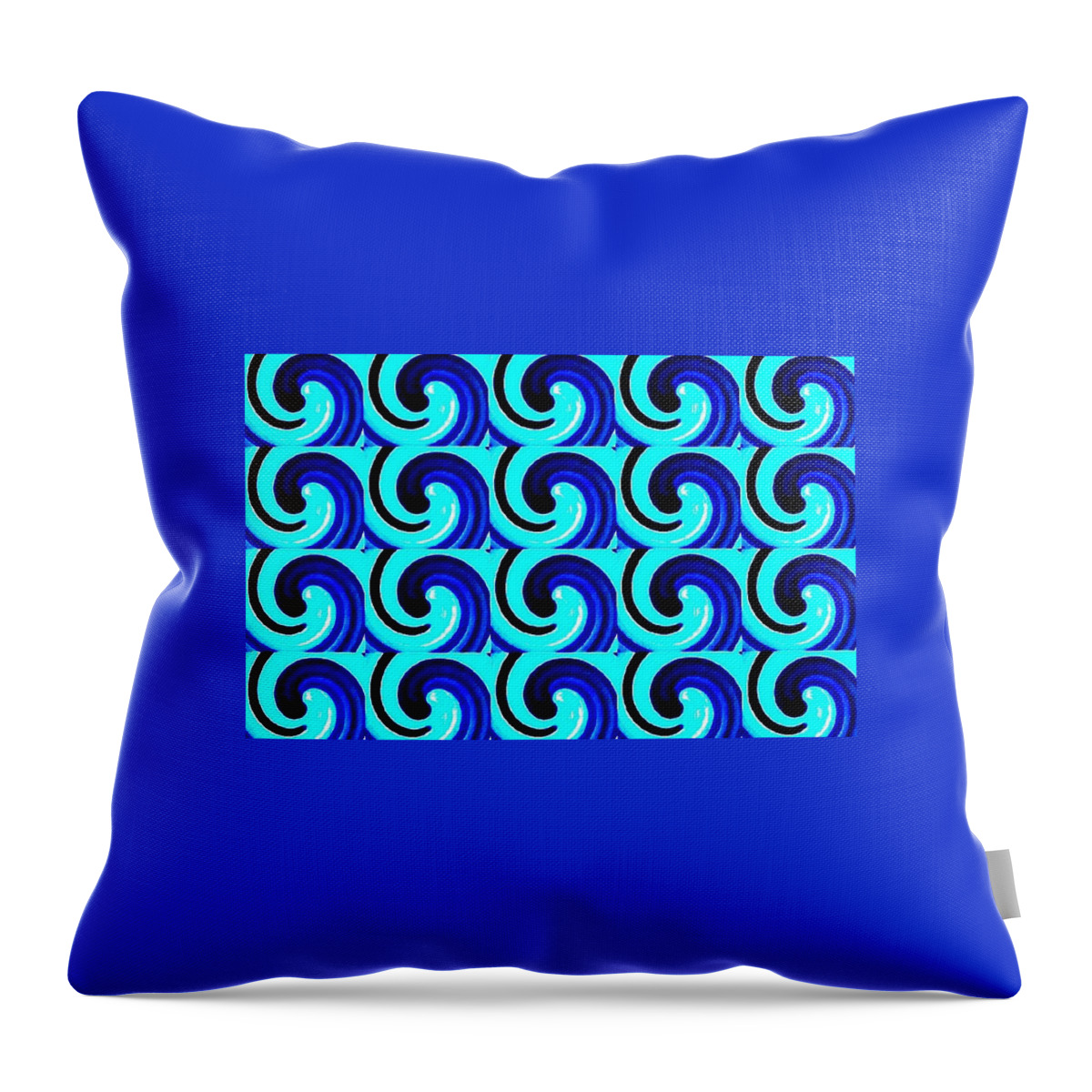 Serious Art Design By A.r.johnson Throw Pillow featuring the digital art Blue Green Wave by Andrew Johnson