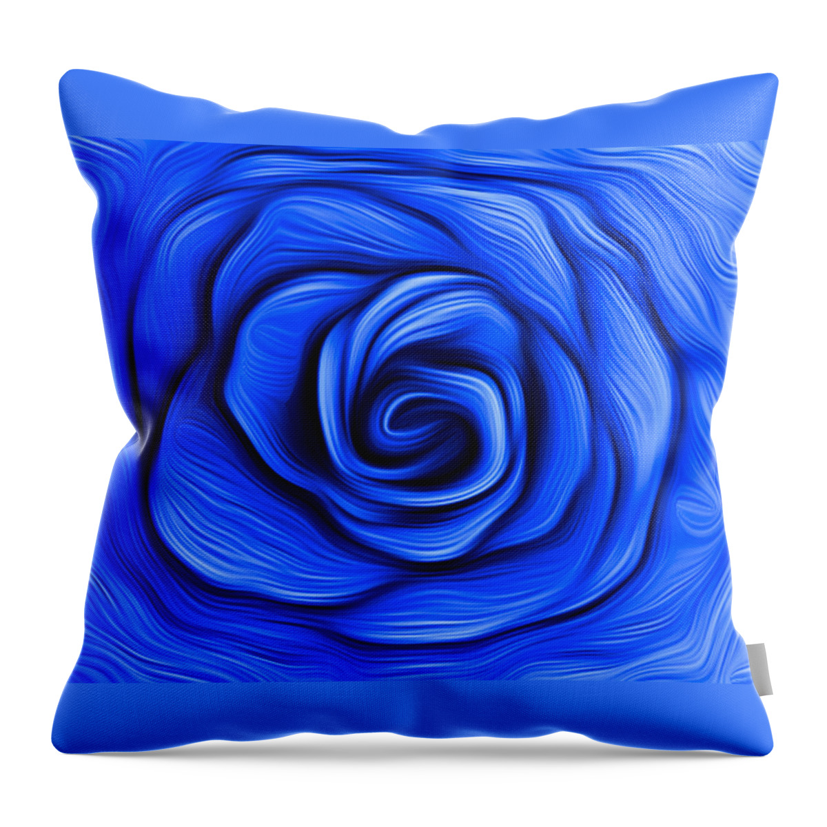 Flower Throw Pillow featuring the digital art Blue Rose by Ronald Mills