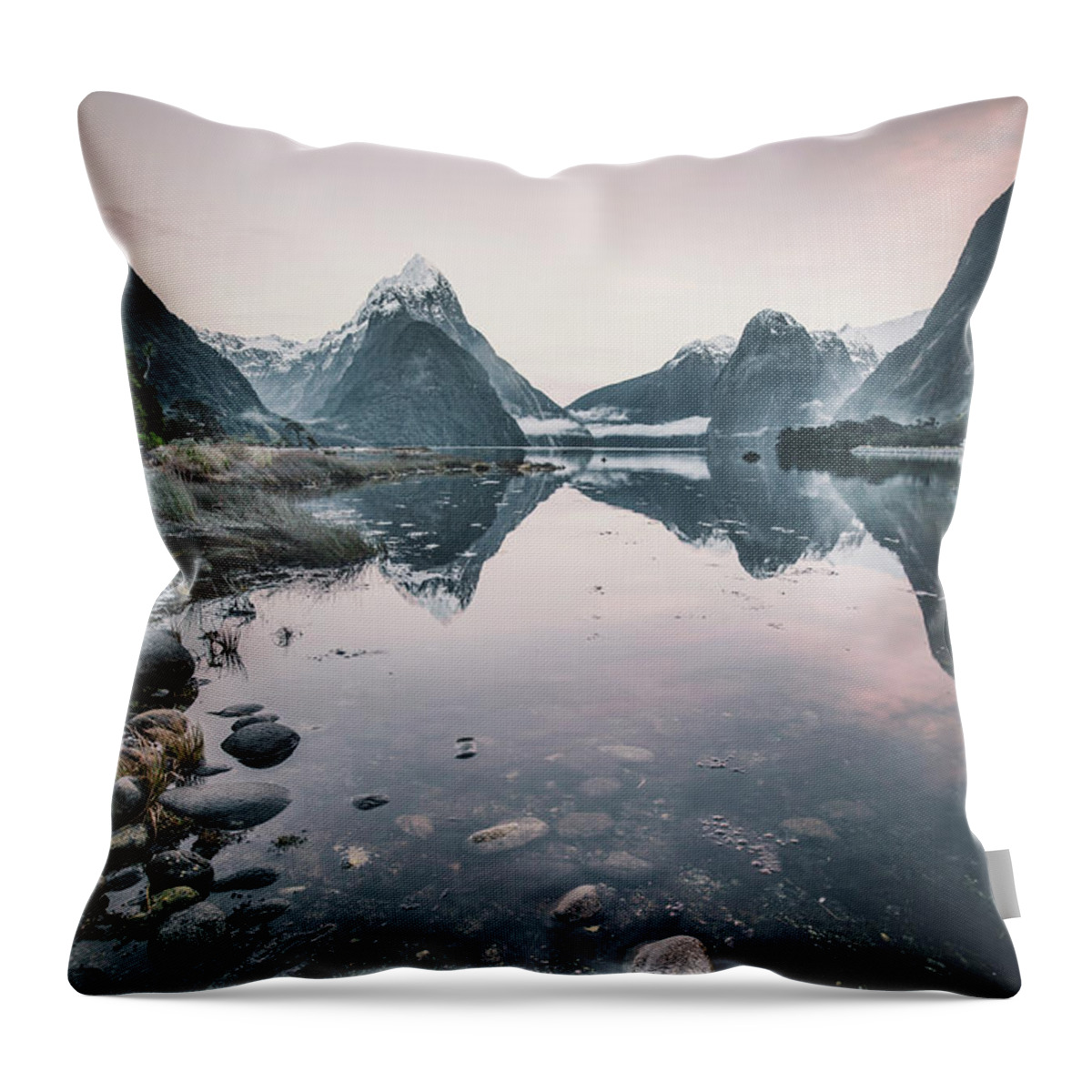 Kremsdorf Throw Pillow featuring the photograph Blushing Fjords by Evelina Kremsdorf