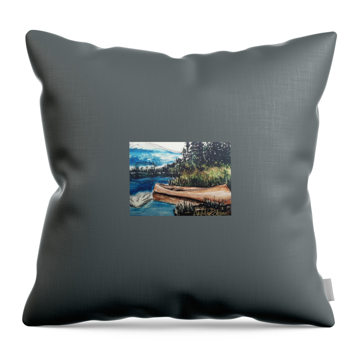  Throw Pillow featuring the painting Boat by Angie ONeal