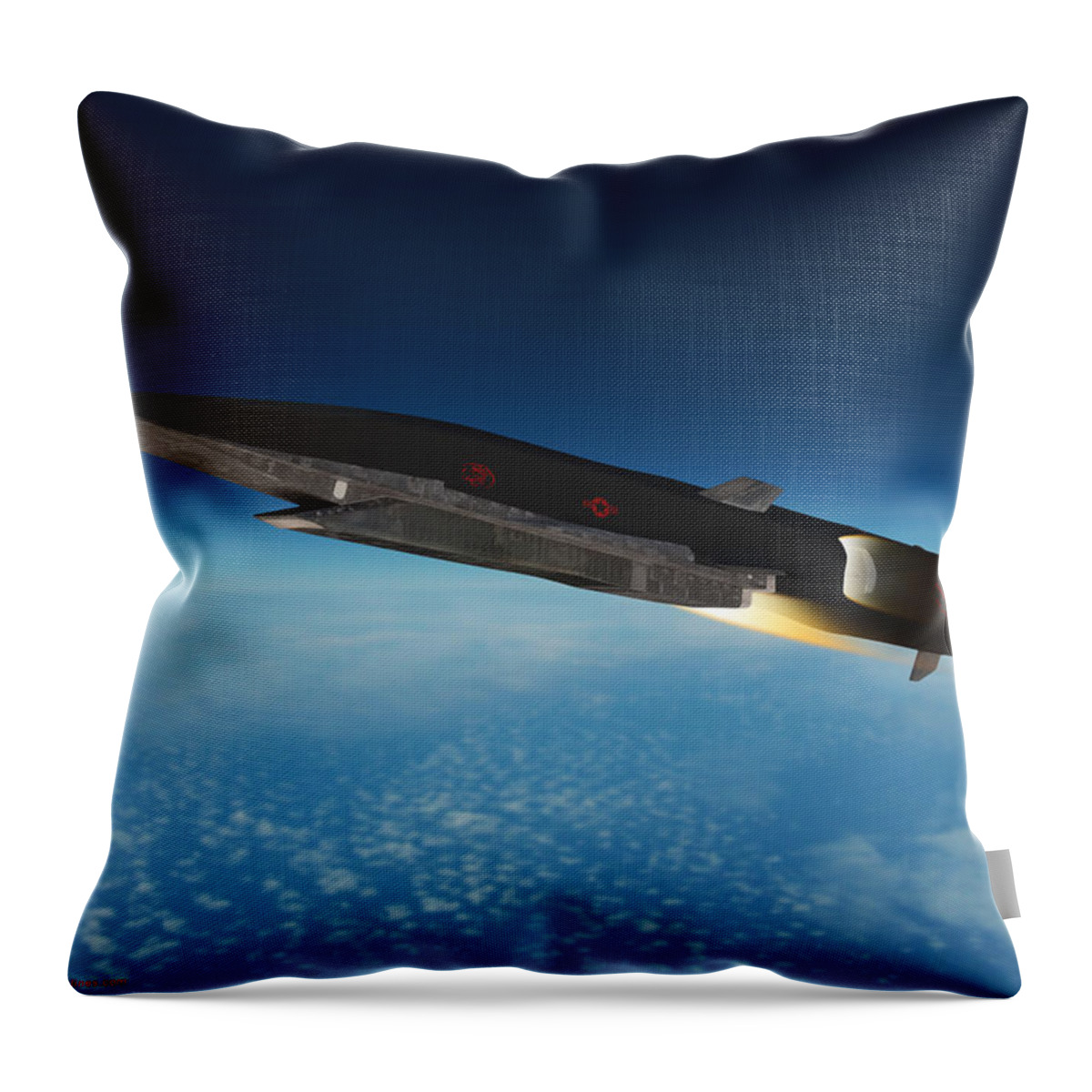 Boeing Throw Pillow featuring the digital art Boeing X-51 Waverider by Custom Aviation Art