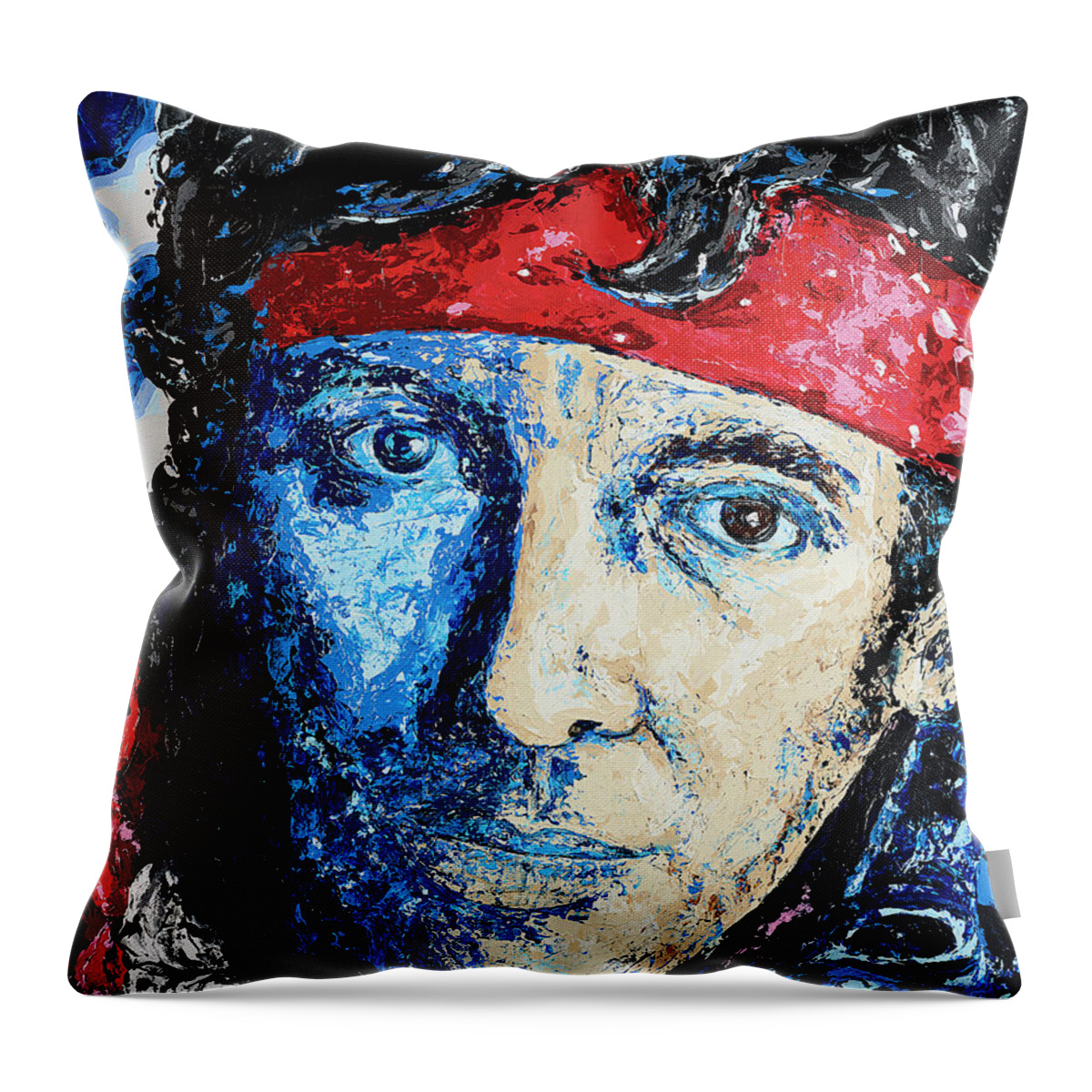 Springsteen Throw Pillow featuring the painting Born in the USA by Steve Follman