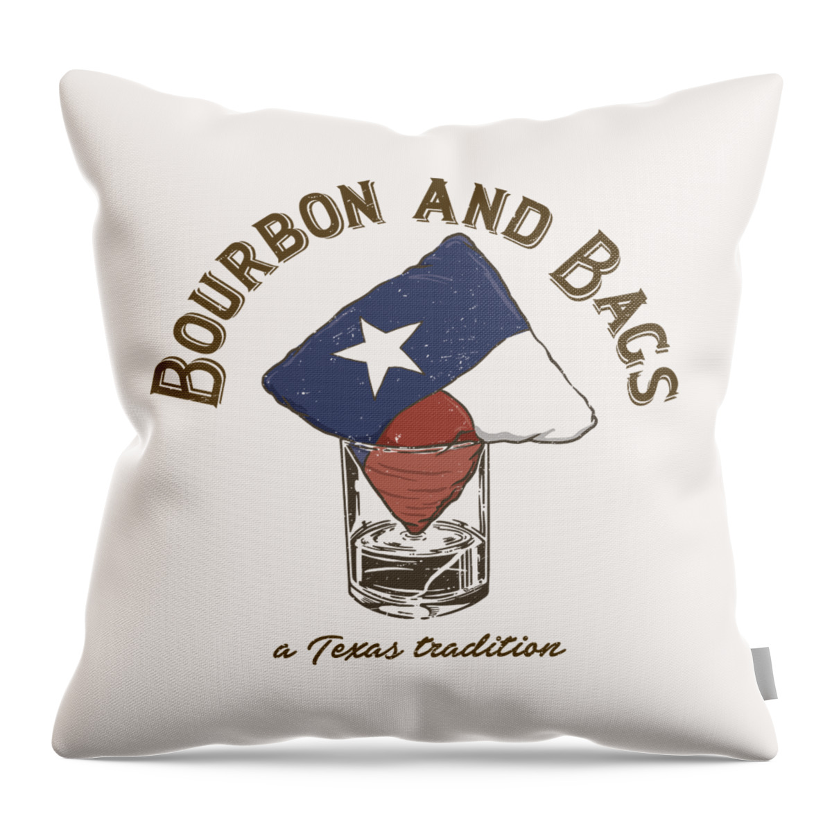 Texas Throw Pillow featuring the digital art Bourbon And Bags by Kevin Putman