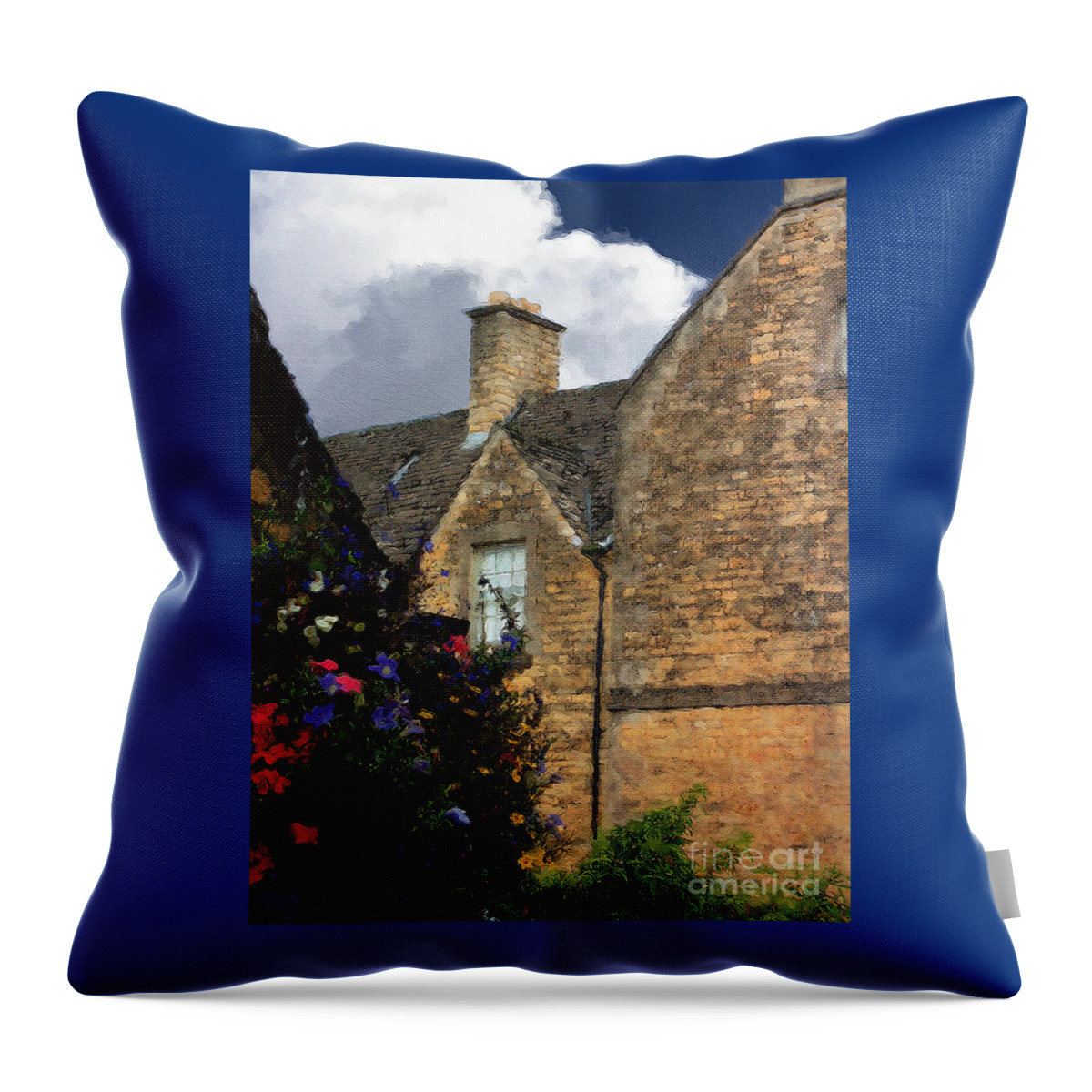 Bourton-on-the-water Throw Pillow featuring the photograph Bourton Back Alley by Brian Watt
