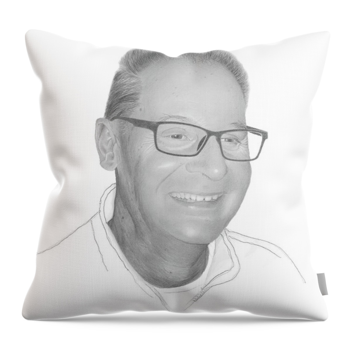 Portrait Throw Pillow featuring the drawing Brad by Conrad Mieschke