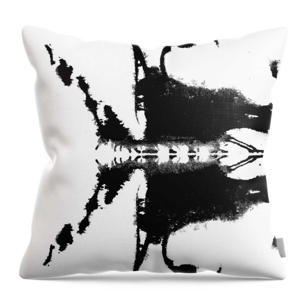 Abstract Throw Pillow featuring the painting Brain Blot No.4 by Stephenie Zagorski