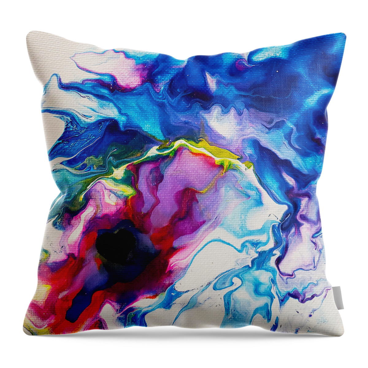 Abstract Throw Pillow featuring the painting Breathe by Christine Bolden