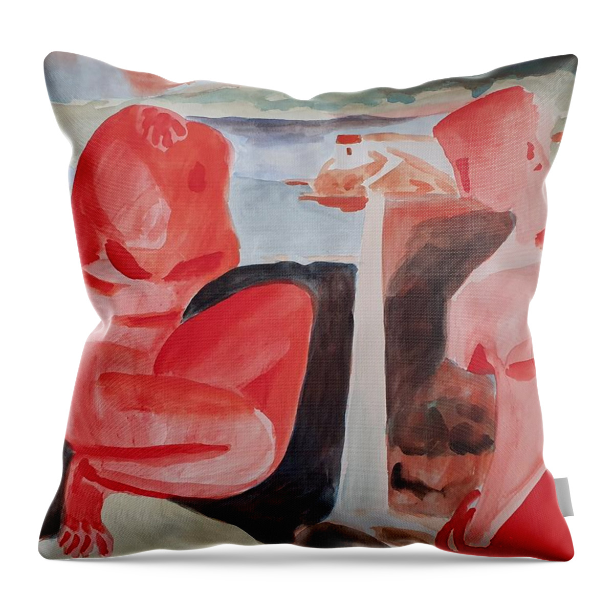 Masterpiece Paintings Throw Pillow featuring the painting Bridge to the Island by Enrico Garff