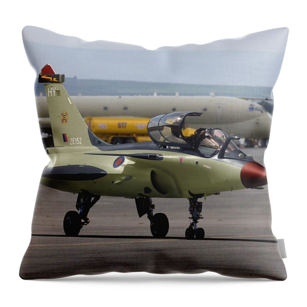 Dassault Throw Pillow featuring the digital art British Rafale by Custom Aviation Art
