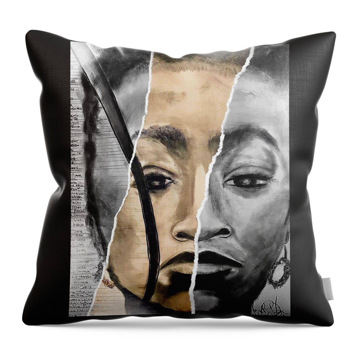  Throw Pillow featuring the mixed media Broken by Angie ONeal