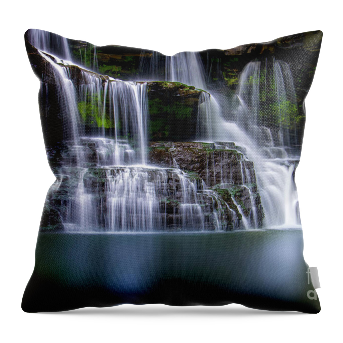 Brush Creek Falls Throw Pillow featuring the photograph Brush Creek Falls II by Shelia Hunt