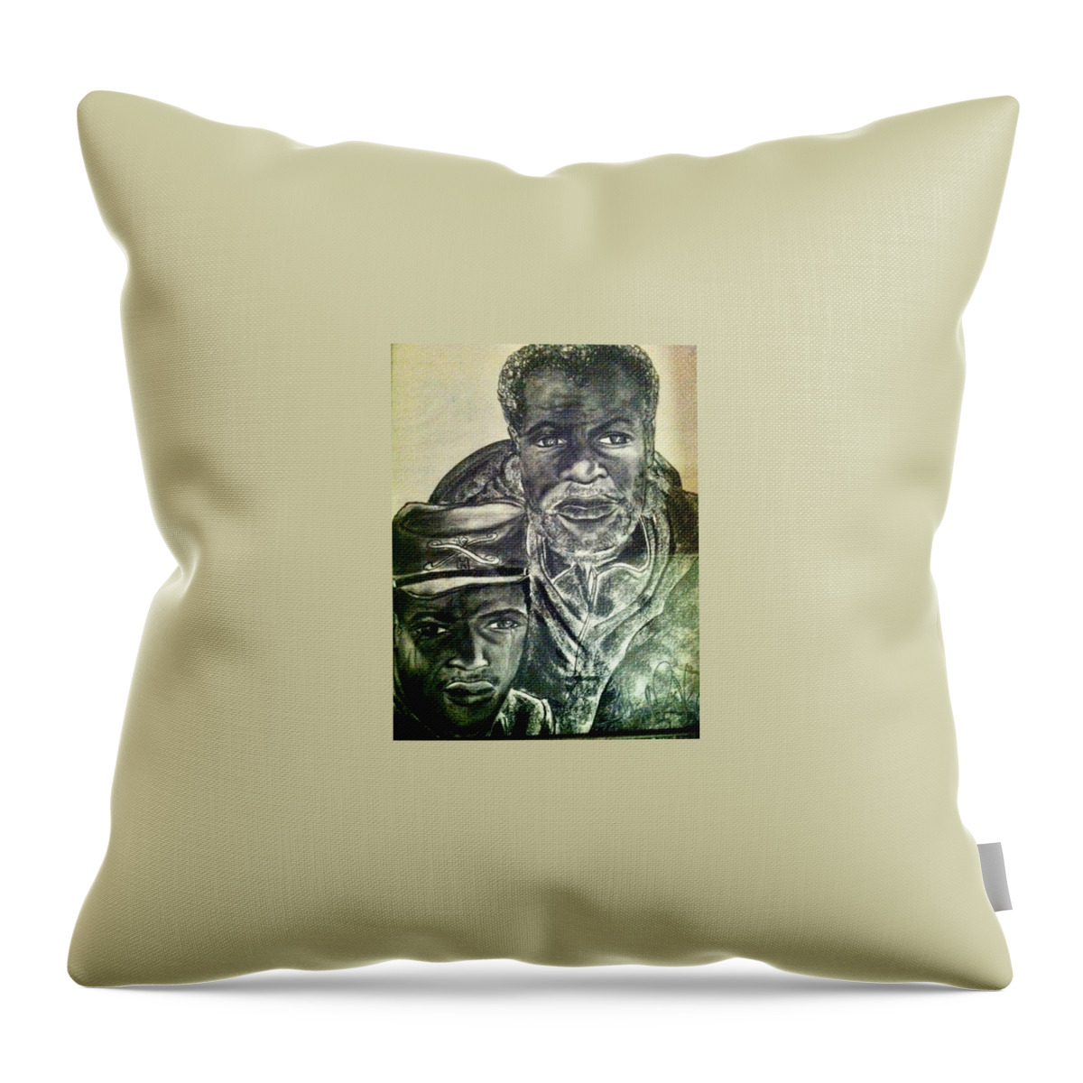  Throw Pillow featuring the mixed media B.Soldier by Angie ONeal