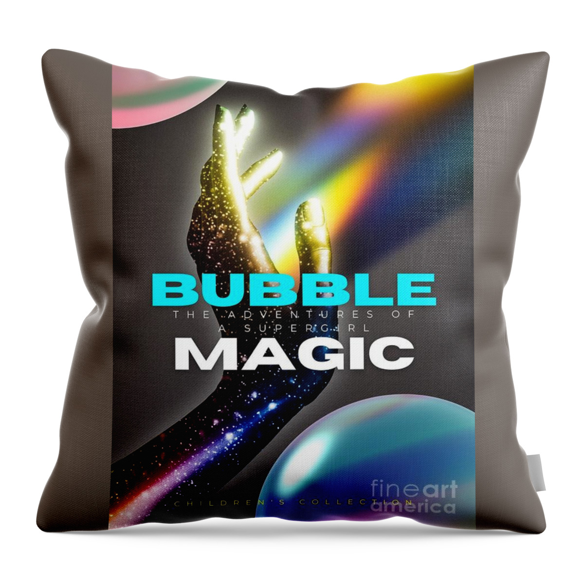 Children's Series Throw Pillow featuring the digital art Bubble Magic by Ee Photography