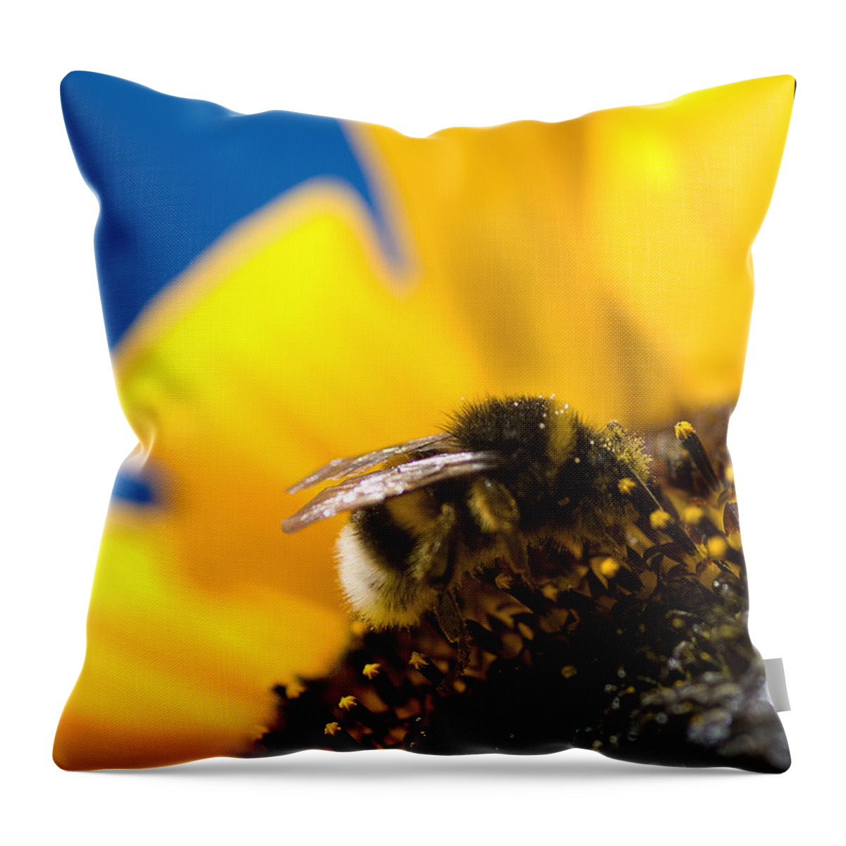 Bumblebee Throw Pillow featuring the digital art Bumblebee by Geir Rosset