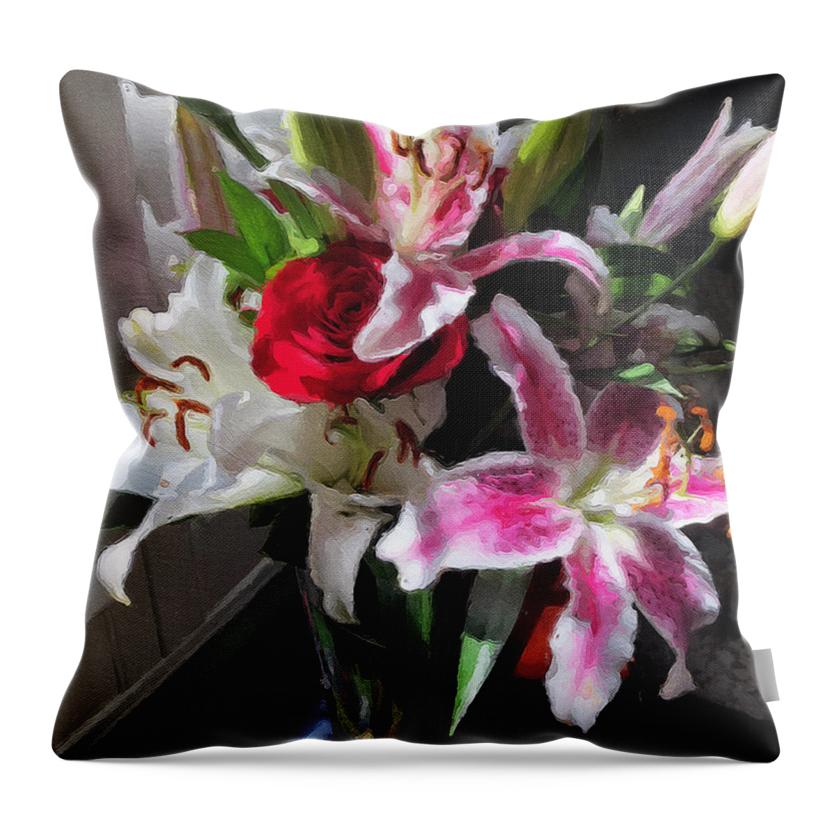 Flowers Throw Pillow featuring the photograph Bursting Forth by Brian Watt