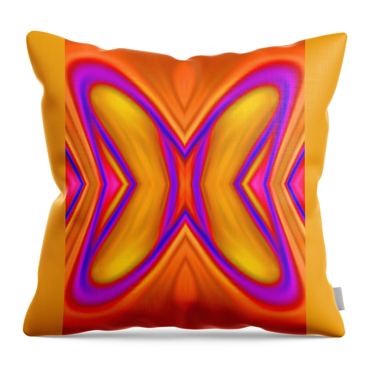 Abstract Art Throw Pillow featuring the digital art Butterfly Abstract Mango by Ronald Mills