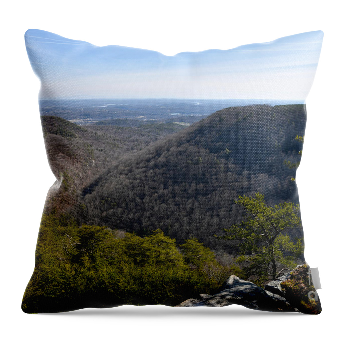 Cumberland Plateau Throw Pillow featuring the photograph Buzzard Point Overlook 1 by Phil Perkins