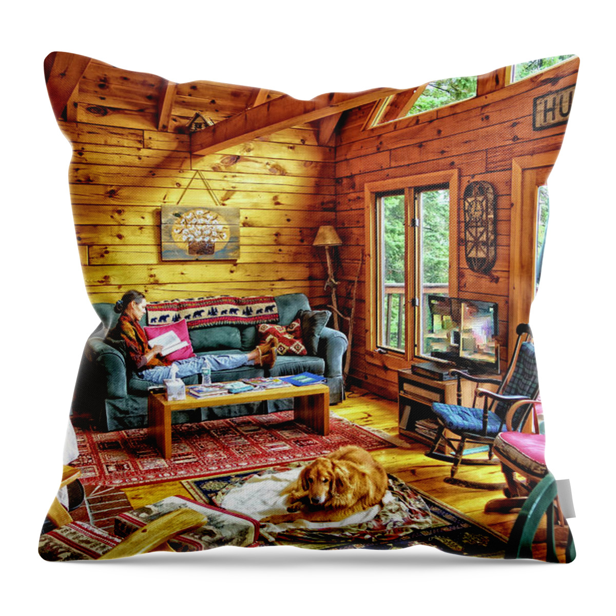 Cabin Throw Pillow featuring the photograph Cabin at the Lake by Russ Considine