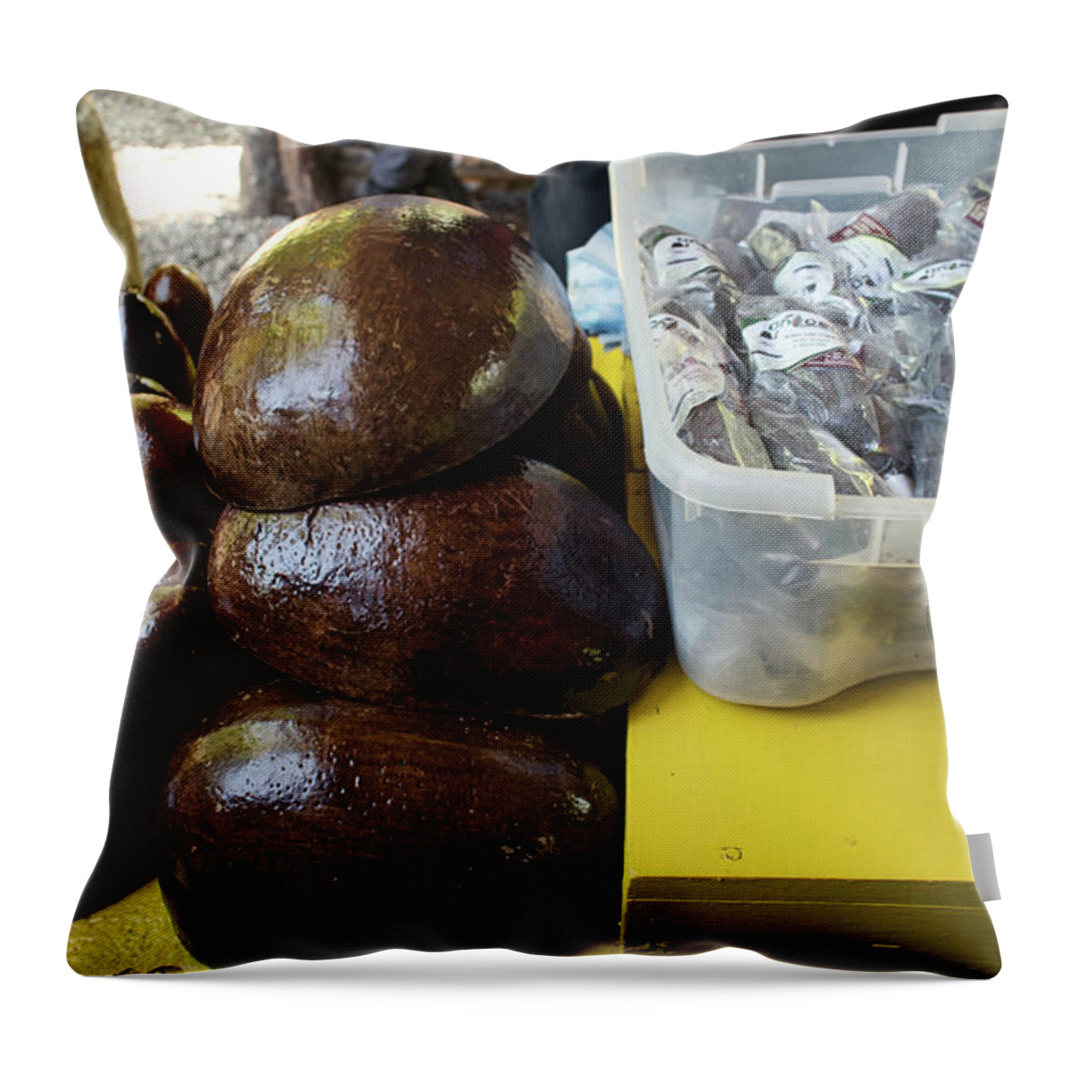 Food Throw Pillow featuring the photograph Cacao Bowls by Portia Olaughlin