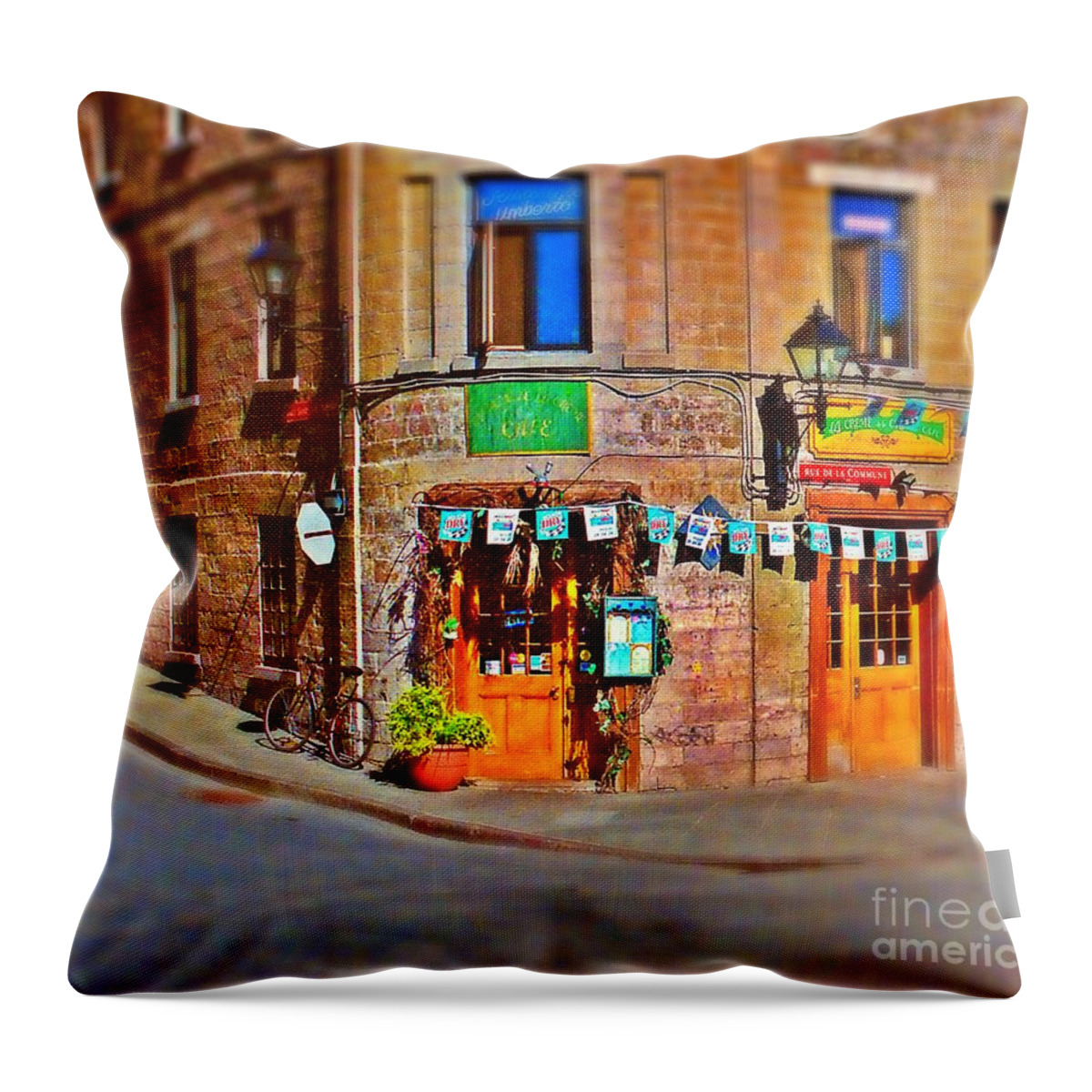  Throw Pillow featuring the photograph Cafe on the Corner by Rodney Lee Williams
