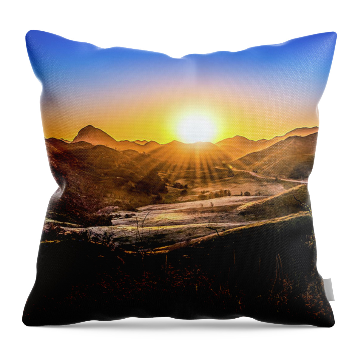 California Throw Pillow featuring the photograph Calabasas Sunset by Dee Potter