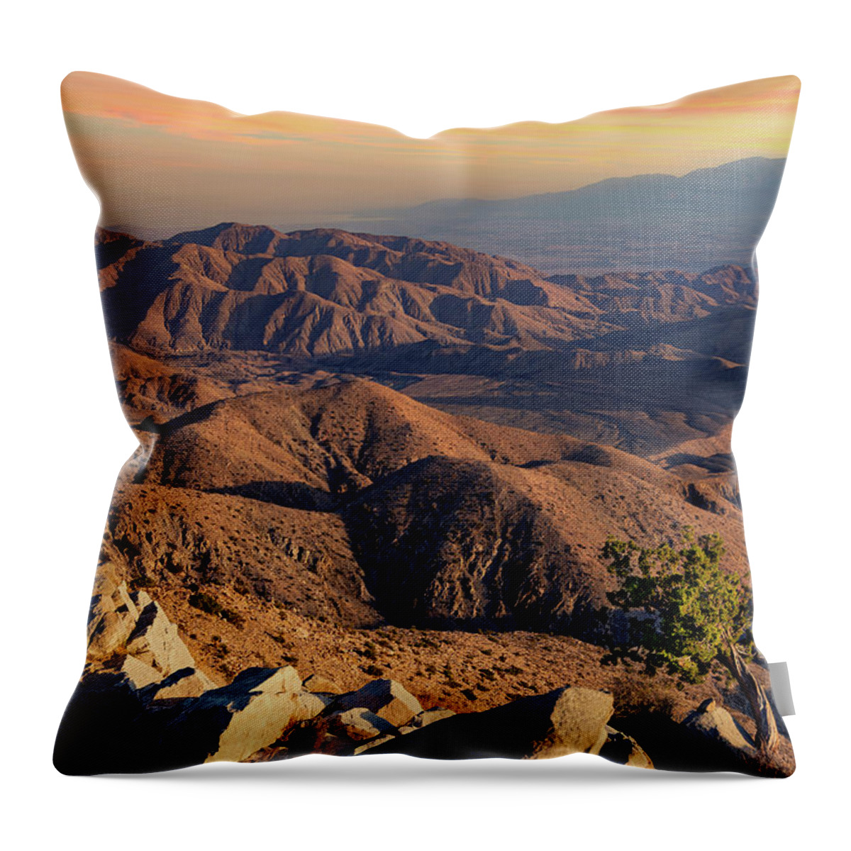 Sunset Throw Pillow featuring the photograph California Mountain Sunset by Anna Marten Miro