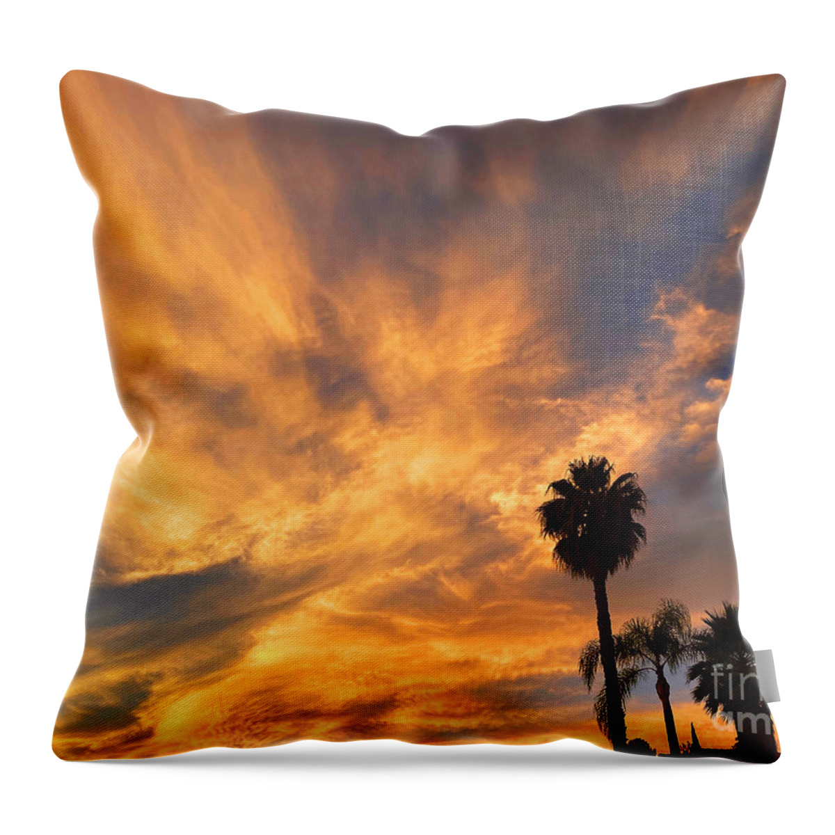 California Throw Pillow featuring the photograph California October Sunset by Brian Watt
