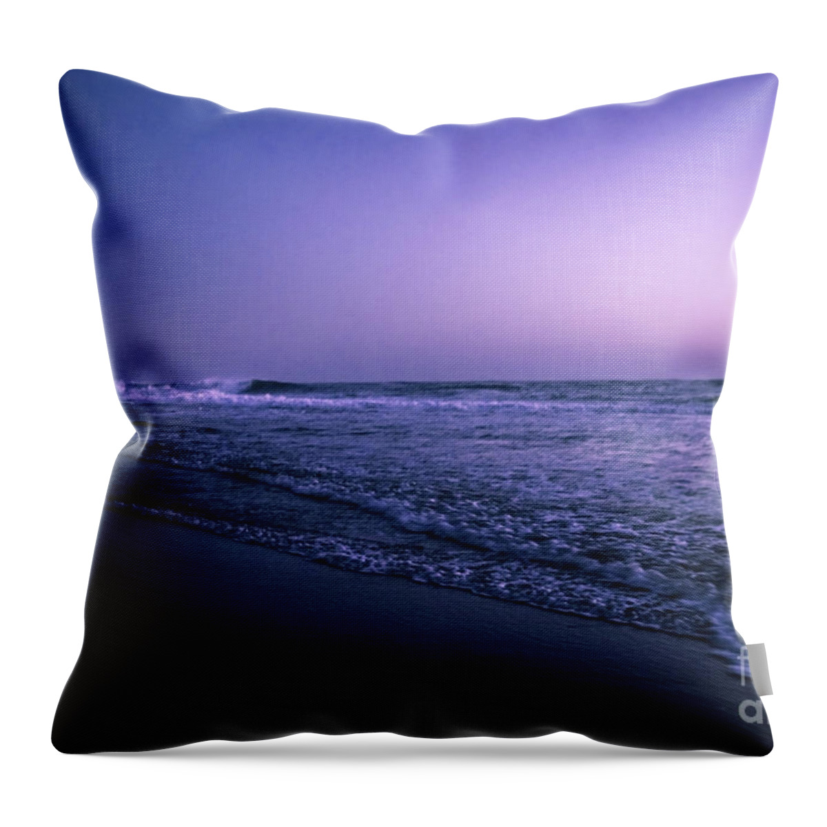 Europe Throw Pillow featuring the photograph Calm night at the ocean by Hannes Cmarits