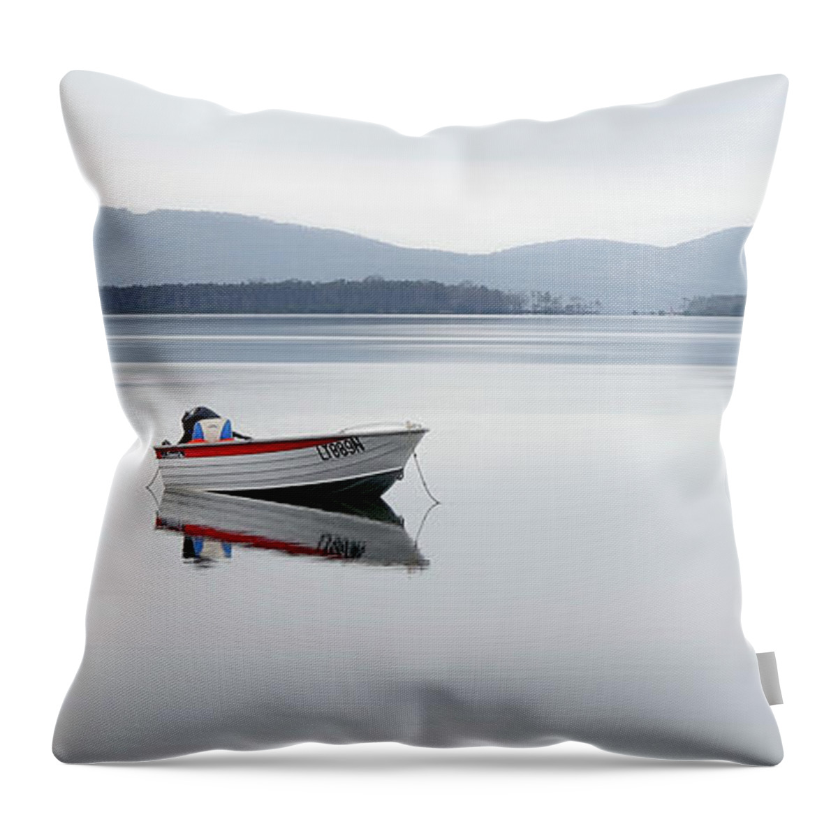 Wallis Lakes Forster Throw Pillow featuring the digital art Calm Wallis Lakes Forster 01 by Kevin Chippindall