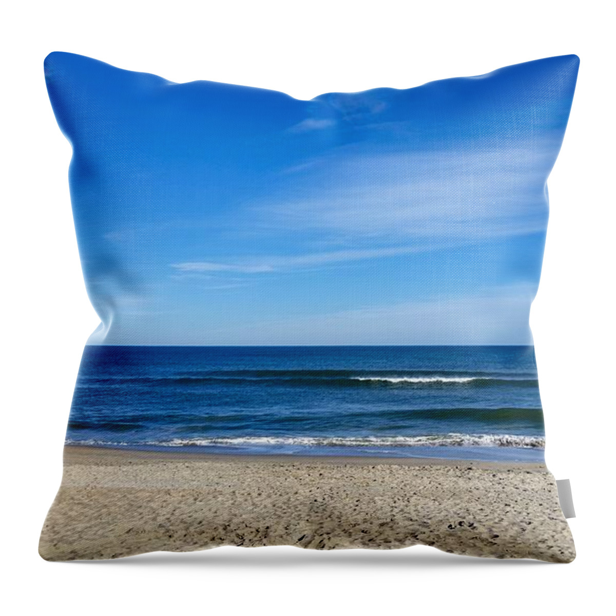 Kure Beach Throw Pillow featuring the photograph Calming Ocean View by Rick Nelson