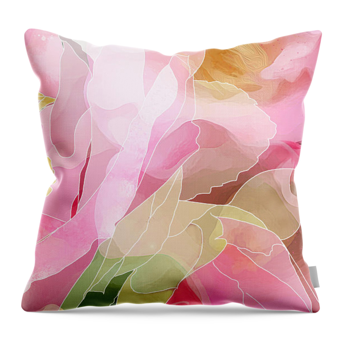 Floral Throw Pillow featuring the digital art Camille by Gina Harrison