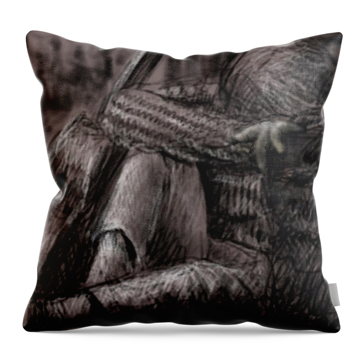 Sketch Throw Pillow featuring the drawing Canceled Flight by Larry Whitler