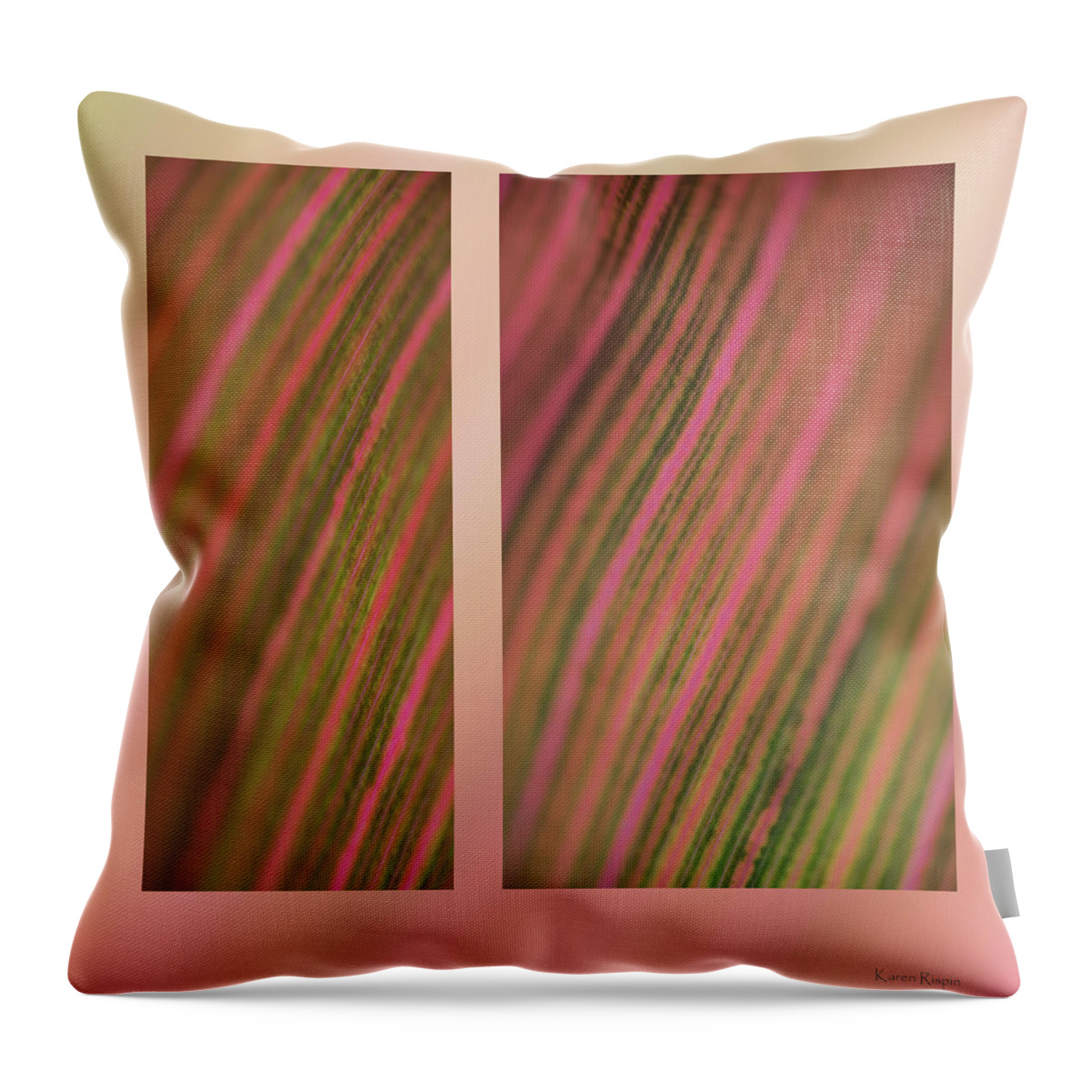Abstract Throw Pillow featuring the photograph Canna by Karen Rispin