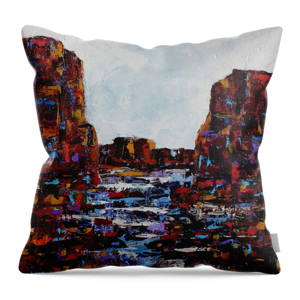 Grand Canyon Throw Pillow featuring the painting Canyon Creek #1 by Lance Headlee